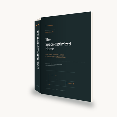 3D book mockup of The Space-Optimized Home ebook by Jasmine Sarah